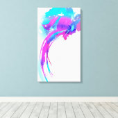 Abstracte verfspetter Lila borstroller Canvas Afdruk (Insitu (Houten vloer))