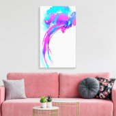 Abstracte verfspetter Lila borstroller Canvas Afdruk (Insitu (Woonkamer))