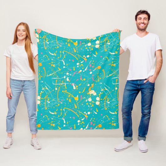 Abstracte verfsplaat fleece deken (In situ)