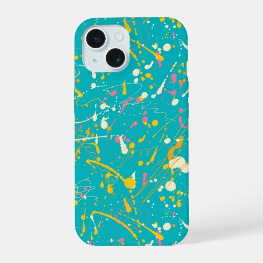 Abstracte verfsplaat iPhone 15 case (Achterkant)