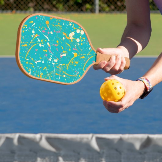 Abstracte verfsplaat pickleball paddle (Insitu)