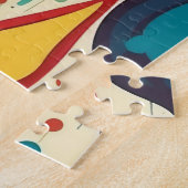 Abstracte verfsplaten veelkleurig legpuzzel (Zijkant)