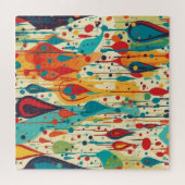 Abstracte verfsplaten veelkleurig legpuzzel (Horizontaal)