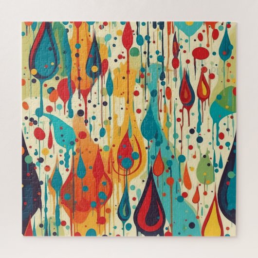 Abstracte verfsplaten veelkleurig legpuzzel (Verticaal)