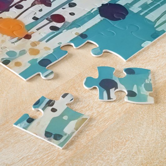 Abstracte verfsplaten veelkleurig legpuzzel (Zijkant)