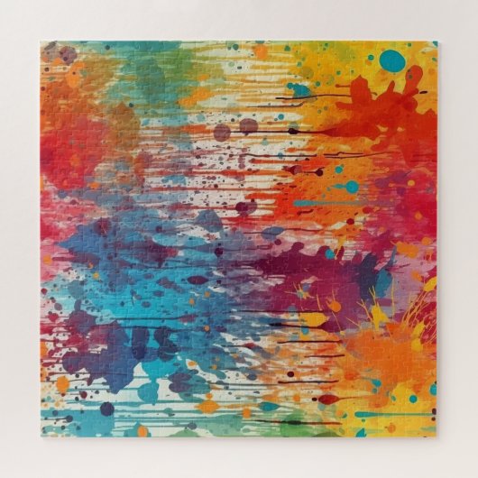 Abstracte verfsplaten veelkleurig legpuzzel (Horizontaal)