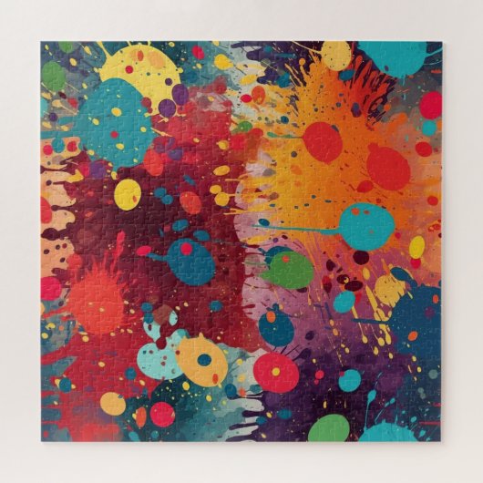 Abstracte verfsplaten veelkleurig legpuzzel (Horizontaal)