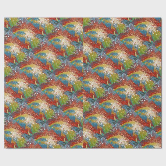 abstracte verfsplatters cadeaupapier (Zoom)
