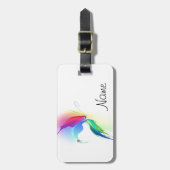 Abstracte verfsplattervlinder bagagelabel (Voorkant verticaal)