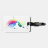 Abstracte verfsplattervlinder bagagelabel (Achterkant horizontaal)