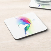 Abstracte verfsplattervlinder bier onderzetter (Linkerzijde)