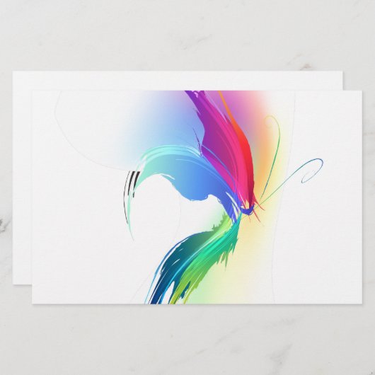 Abstracte verfsplattervlinder briefpapier (Voorkant / Achterkant)