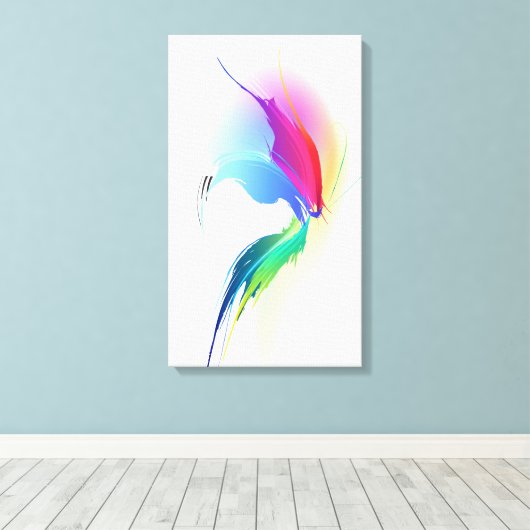 Abstracte verfsplattervlinder canvas afdruk (Insitu (Houten vloer))