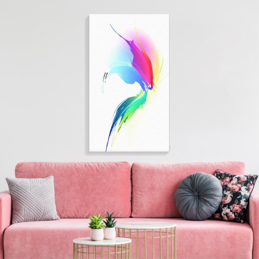 Abstracte verfsplattervlinder canvas afdruk (Insitu (Woonkamer))