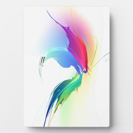 Abstracte verfsplattervlinder fotoplaat (voorkant)