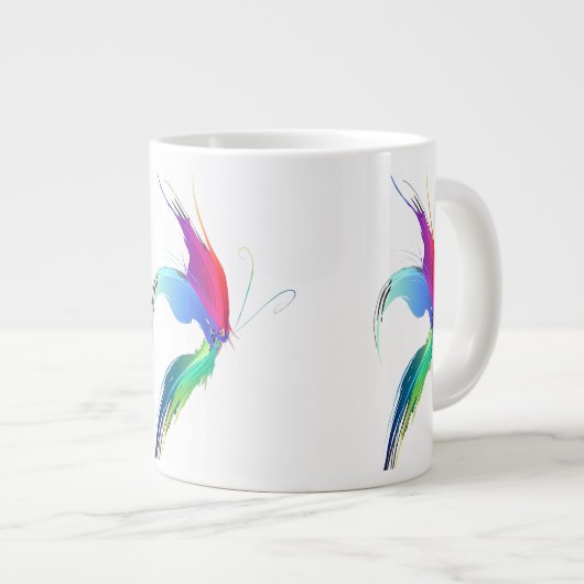 Abstracte verfsplattervlinder grote koffiekop (Voorkant rechts)