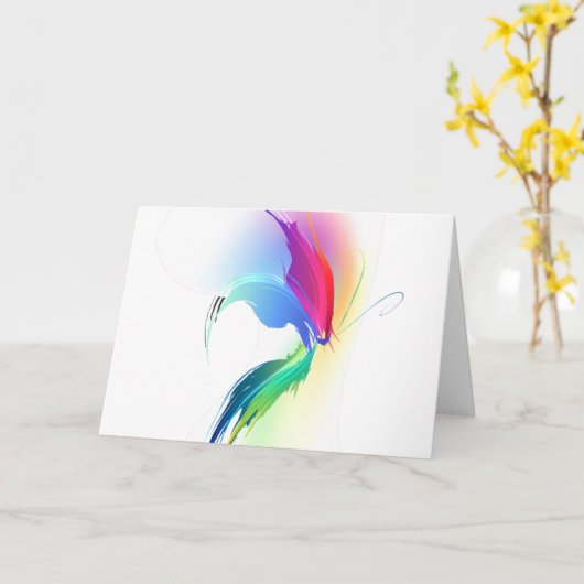 Abstracte verfsplattervlinder kaart (Gele Bloem)