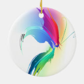 Abstracte verfsplattervlinder keramisch ornament (Achterkant)