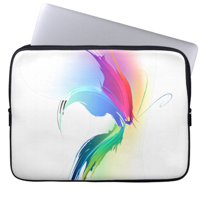 Abstracte verfsplattervlinder laptop sleeve (Voorkant)