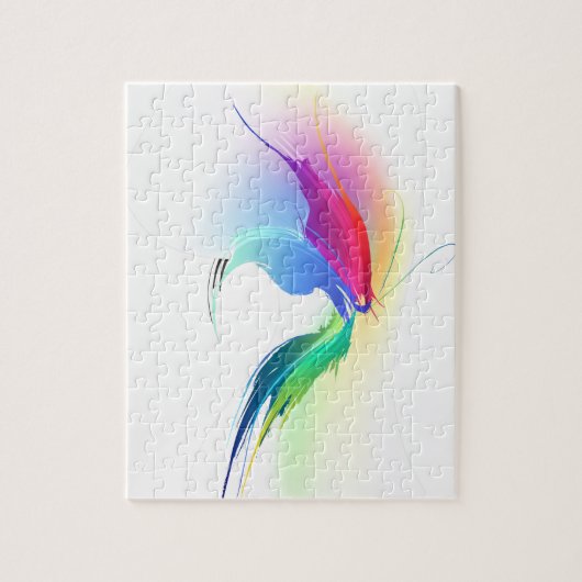 Abstracte verfsplattervlinder legpuzzel (Verticaal)