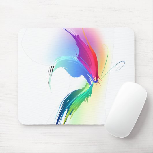 Abstracte verfsplattervlinder muismat (Met muis)