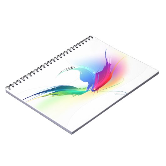 Abstracte verfsplattervlinder notitieboek (Linkerzijde)