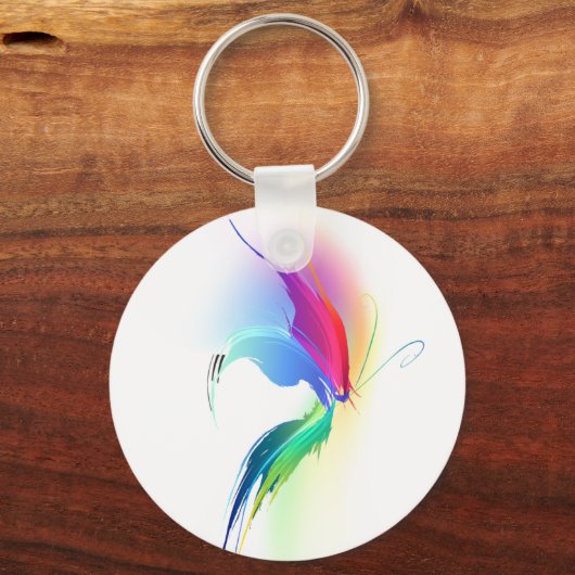 Abstracte verfsplattervlinder sleutelhanger (Voorkant)