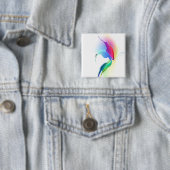 Abstracte verfsplattervlinder vierkante button 5,1 cm (In situ)