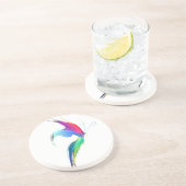 Abstracte verfsplattervlinder zandsteen onderzetter (Zijkant)