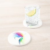 Abstracte verfsplattervlinder zandsteen onderzetter (Zijkant)