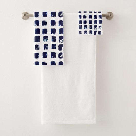 Abstracte verfstip vierkante boho badhanddoek set bad handdoek (Insitu)