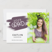 Abstracte Verfstreken 2025 Foto Afstudeerfeest Kaart (Voorkant)