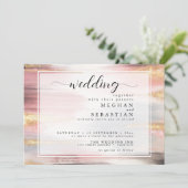 Abstracte verfstreken Blush Gouden Houtskool Kaart (Staand voorkant)