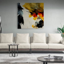 Abstracte verfstroom "Natuur". canvas afdruk