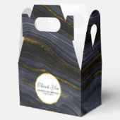 Abstracte verjaardag van de moderne zwarte en goud bedankdoosjes (Geopend)