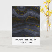 Abstracte verjaardag van de moderne zwarte en goud kaart (Gele Bloem)