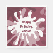 Abstracte verjaardagsfeestje bij rode vlekken servet (Voorkant)