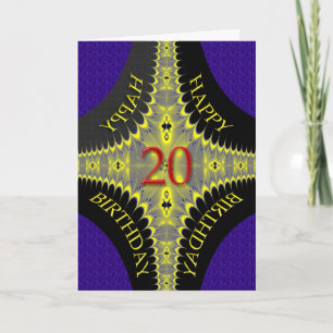 Abstracte verjaardagskaart voor 20 éénjarigen kaart