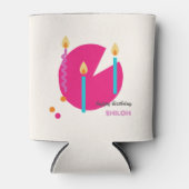 Abstracte verjaardagstaart kaarsen blikjeskoeler (Voorkant)