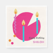 Abstracte verjaardagstaart met kaarsen Modern Servet (Voorkant)