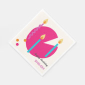 Abstracte verjaardagstaart met kaarsen Modern Servet (Hoek)