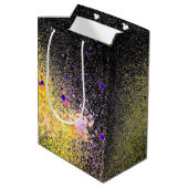 Abstracte verjaardagsverfspuit medium cadeauzakje (Achterkant Gekanteld)