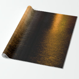 Abstracte verlichting zee glanzend bronreflectie cadeaupapier