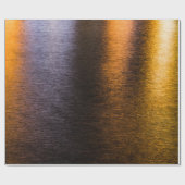 Abstracte verlichting zee glanzend gouden bronzen  cadeaupapier (Vlak)