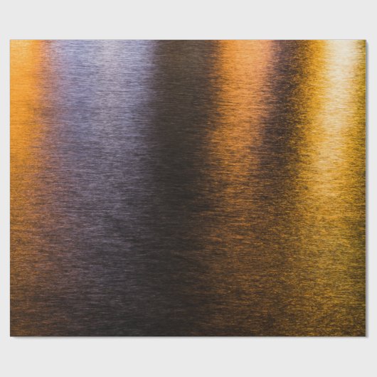 Abstracte verlichting zee glanzend gouden bronzen cadeaupapier (Vlak)