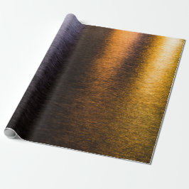 Abstracte verlichting zee glanzend gouden bronzen  cadeaupapier