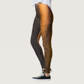 Abstracte verlichting zee glanzend gouden bronzen  leggings (Links)