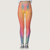 Abstracte Verlopen | Regenboog Drip Leggings (Voorkant)
