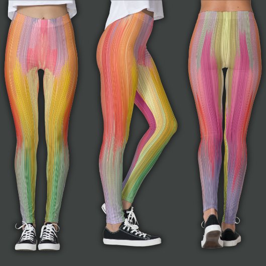 Abstracte Verlopen | Regenboog Drip Leggings