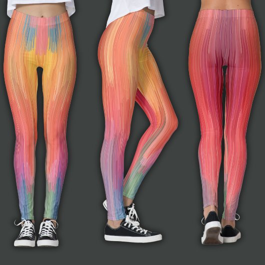 Abstracte Verlopen | Regenboog Drip Leggings
